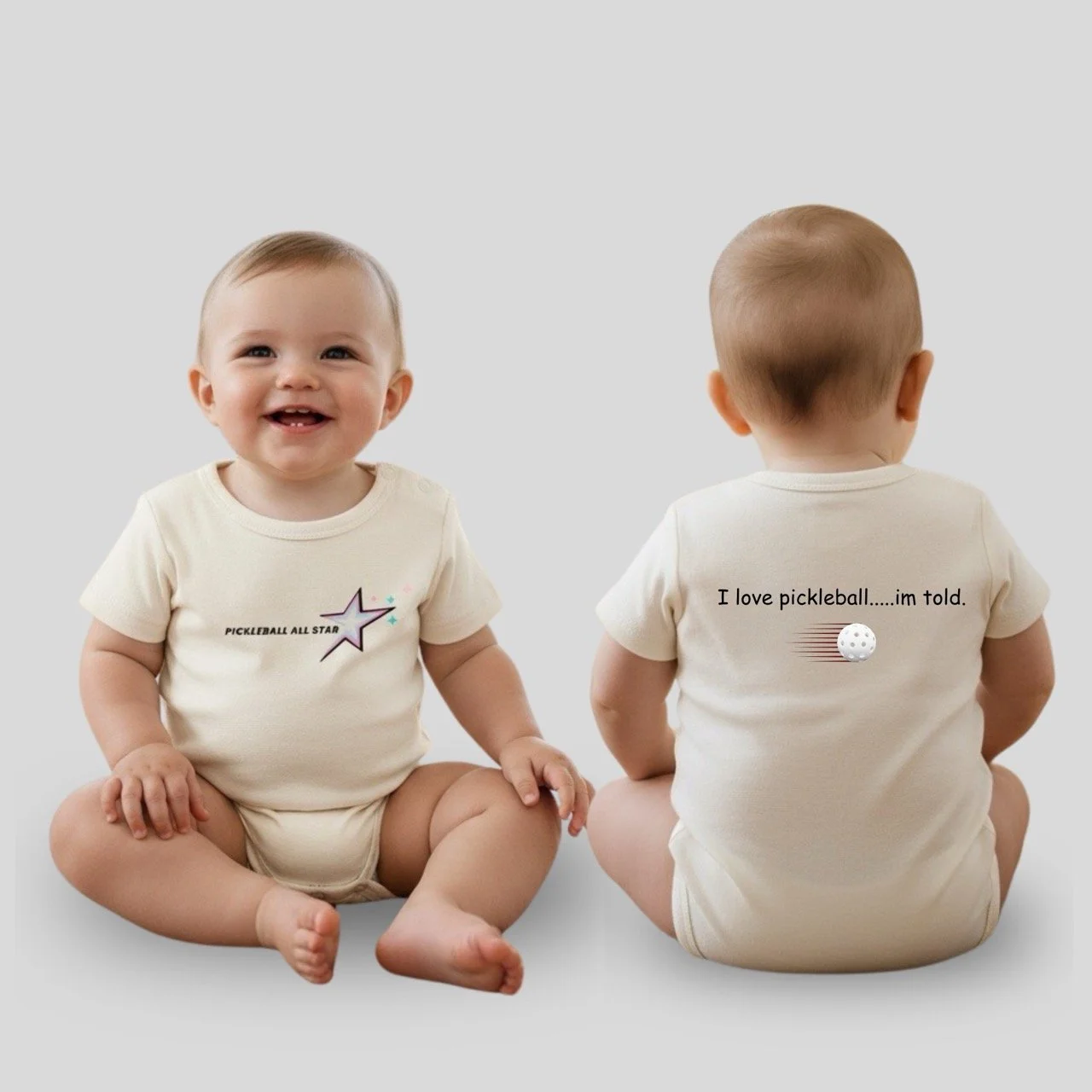 Infant Pickleball All-Star Cotton Onesie | Mid-Weight Premium Baby Bodysuit