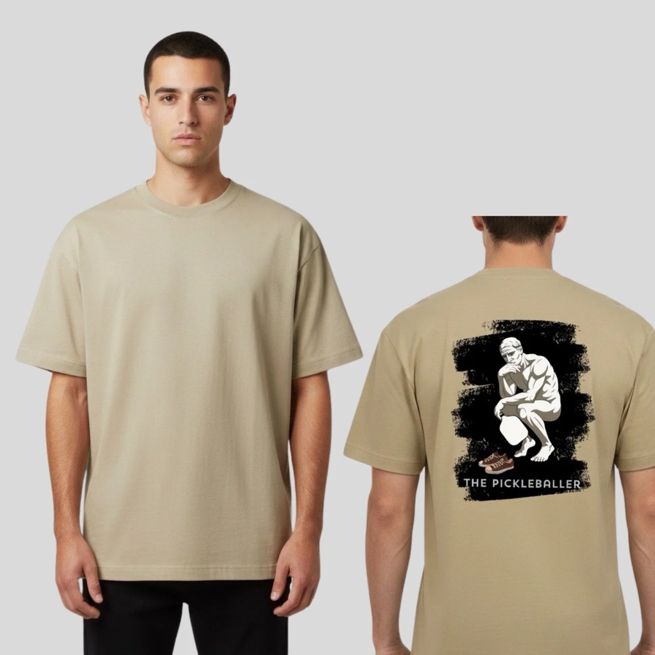 Men’s The Thinker Box Tee | Art of Pickleball Blackout Edition