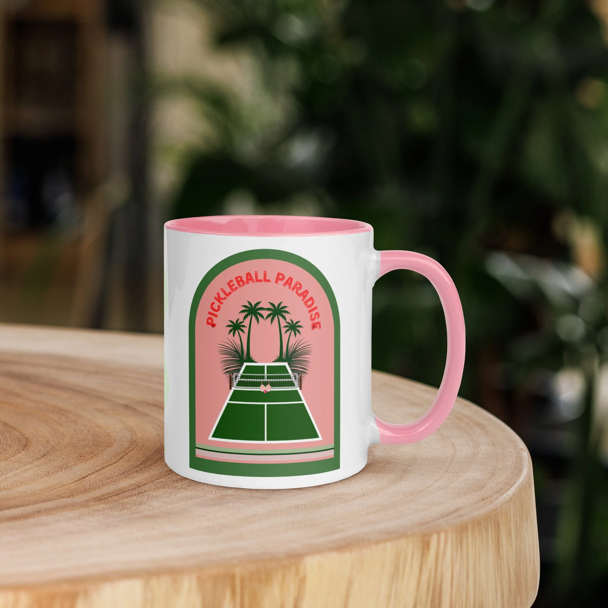 The "Pickleball Paradise" Resort Accent Mug - Pink