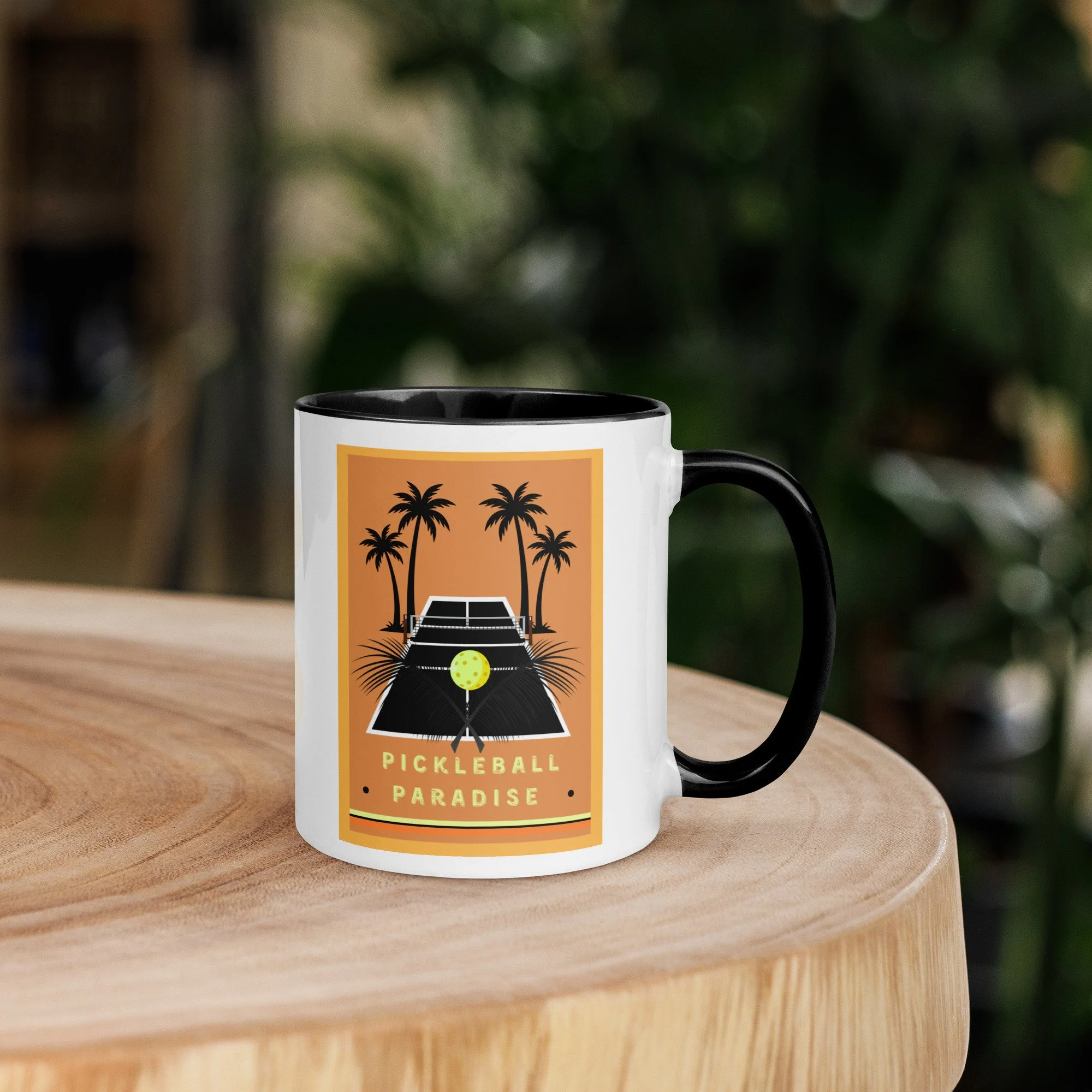 The "Pickleball Paradise" Resort Accent Mug - Black