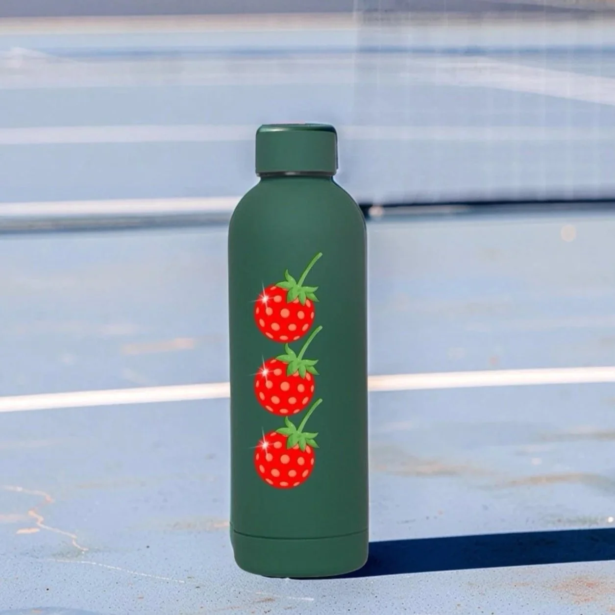 Strawberry Pickleball Double-walled Insulated Stainless Steel Water Bottle | 500ml