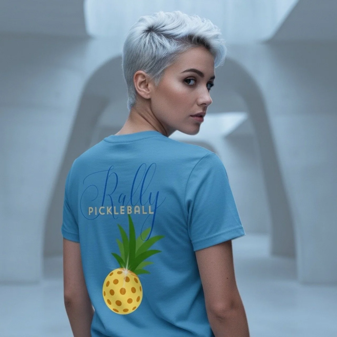 Women’s Mid-Weight  Rally Pickleball Graphic Tee | Pineapple Edition