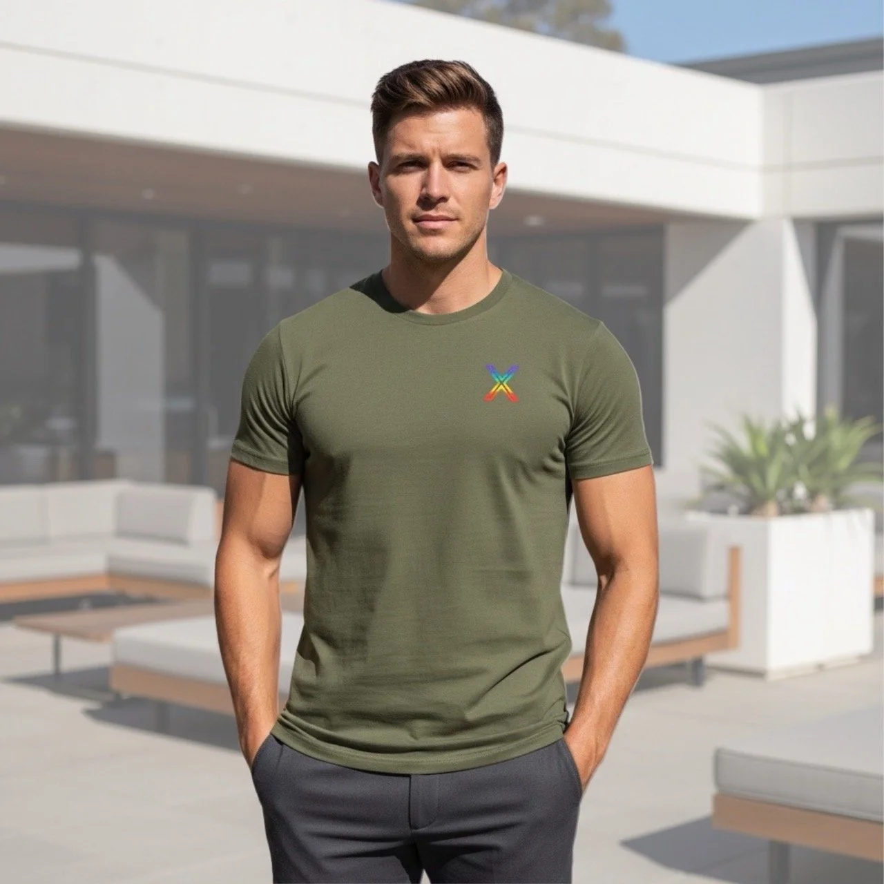 Men’s Rally with Pride Faded Cotton Tee | Digital Matrix Pride Edition