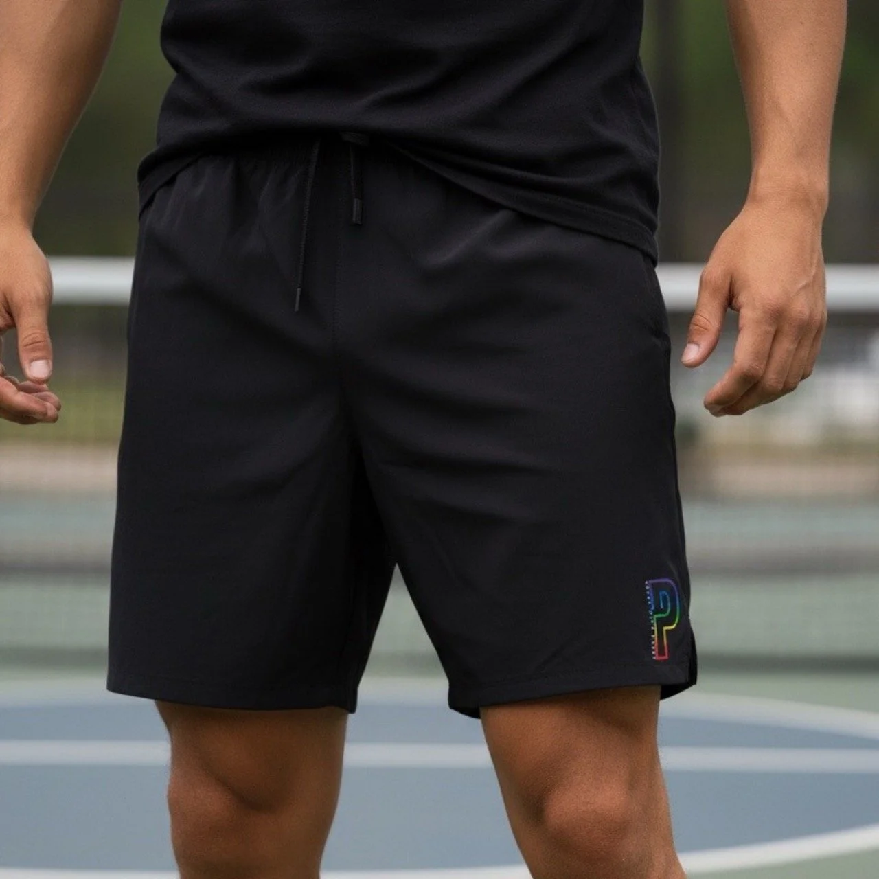Men’s Rally with Pride Court Shorts | 18" Lightweight PL Rainbow Outline Shorts