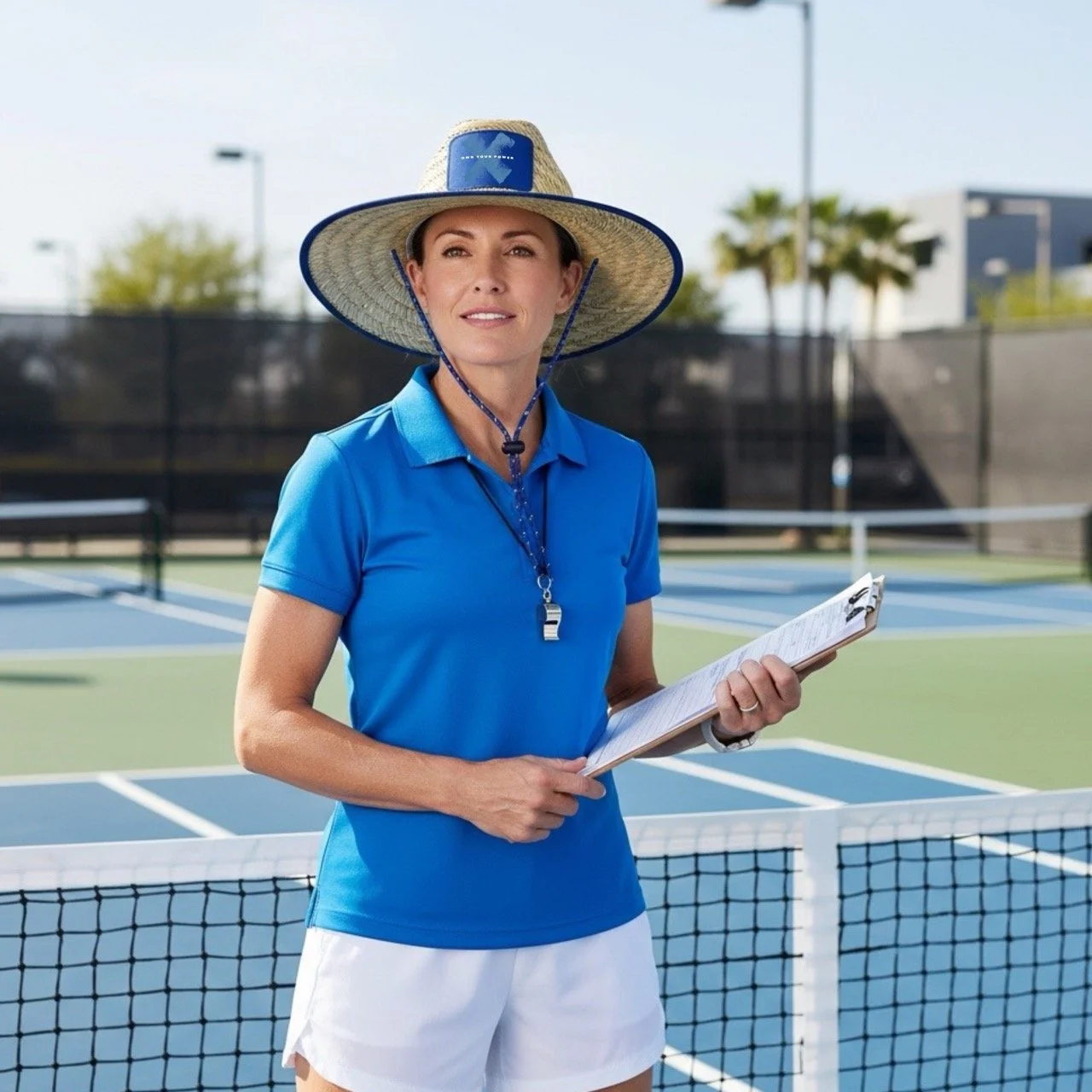 COURT OWN YOUR POWER WOMAN'S WIDE BRIM STRAW HAT | BREATHABLE SUN PROTECTION LIFEGUARD HAT