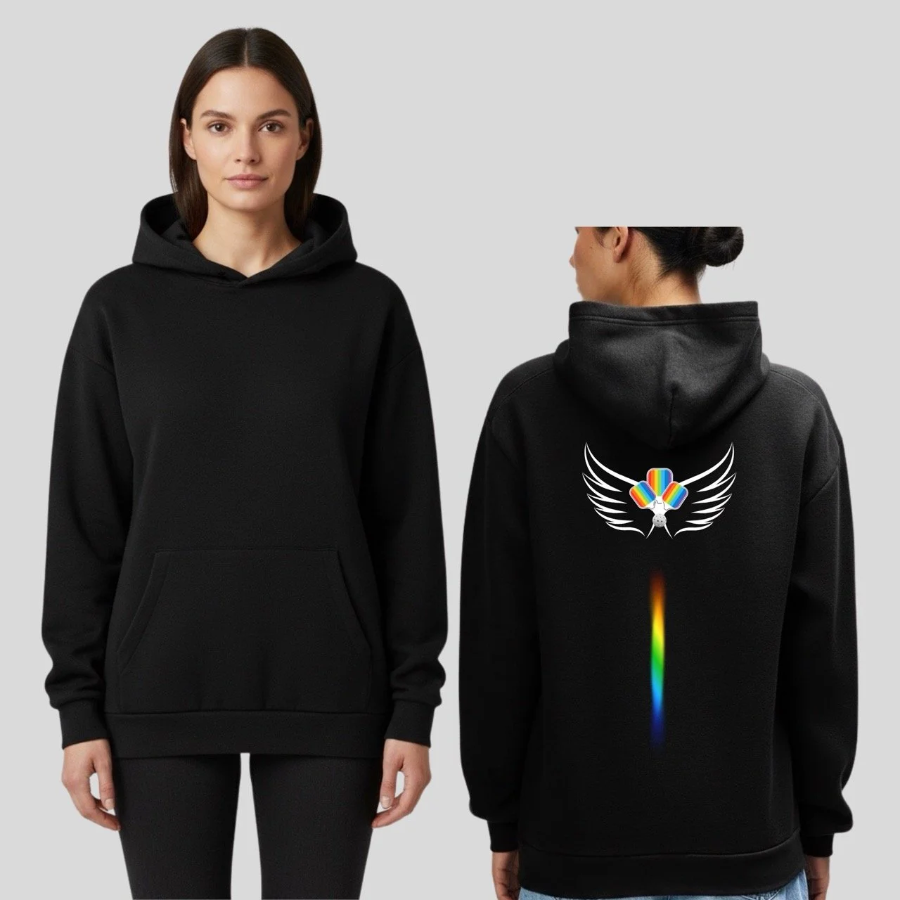 Women’s Rally with Pride Lightweight Fleece Hoodie | Rainbow Wings Edition