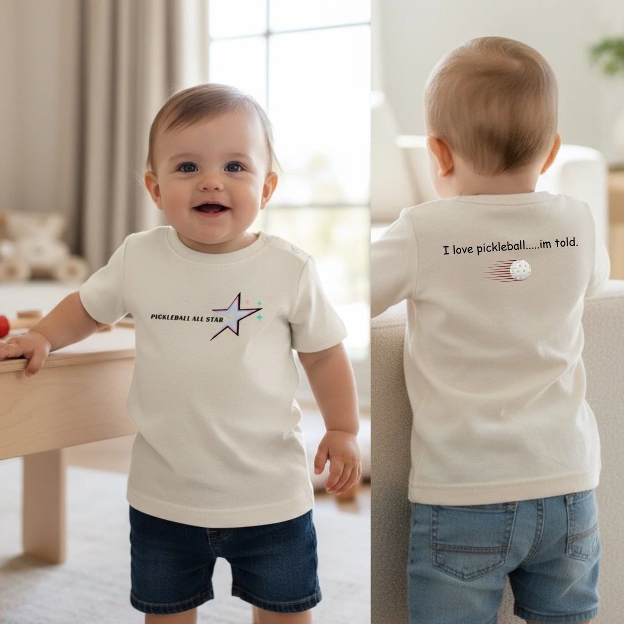 Infant Pickleball All-Star Cotton Tee | Mid-Weight Premium Baby T-Shirt