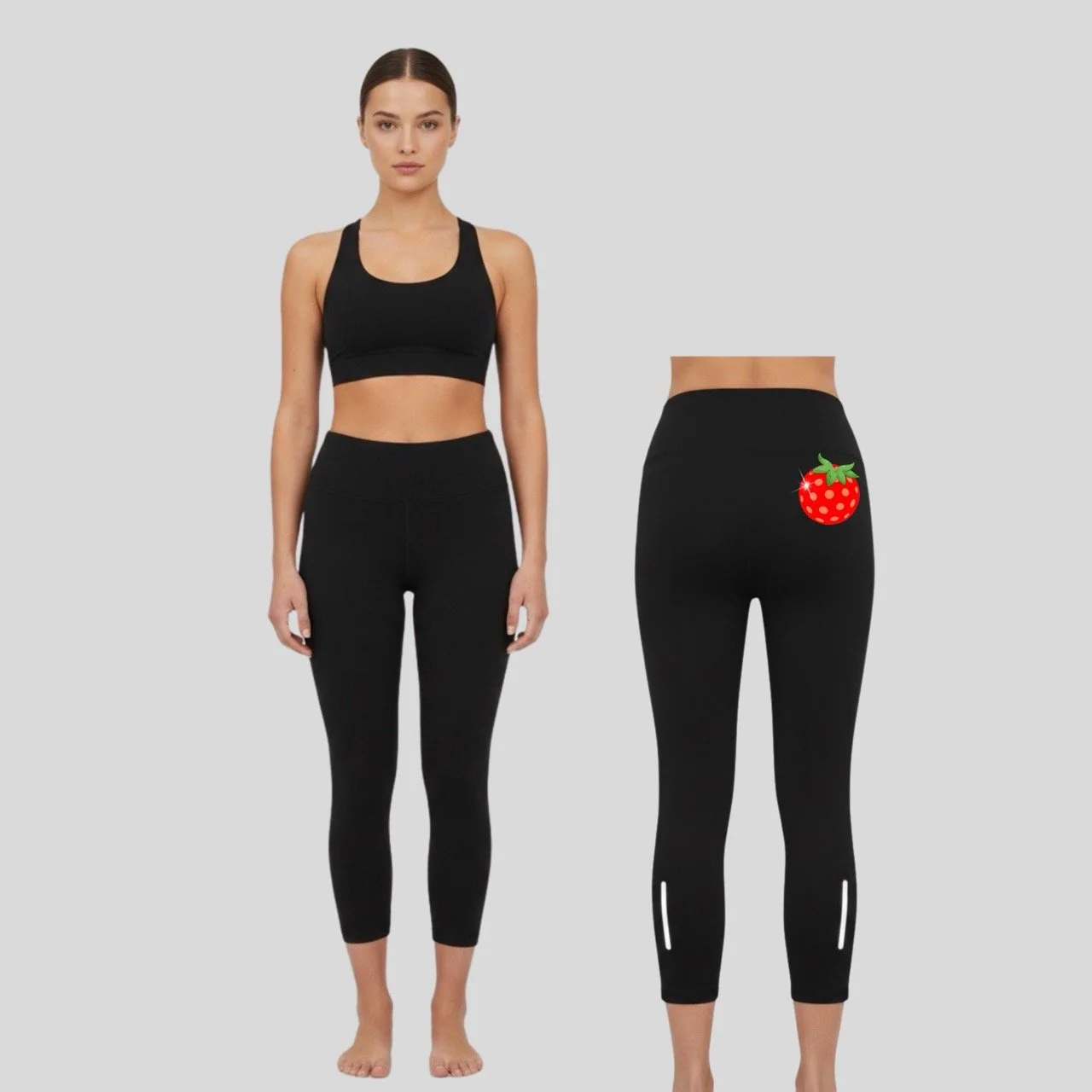 Women’s Sweet Spot 3/4 Crop Tights | Heavyweight 310 GSM Pickleball Strawberry Leggings