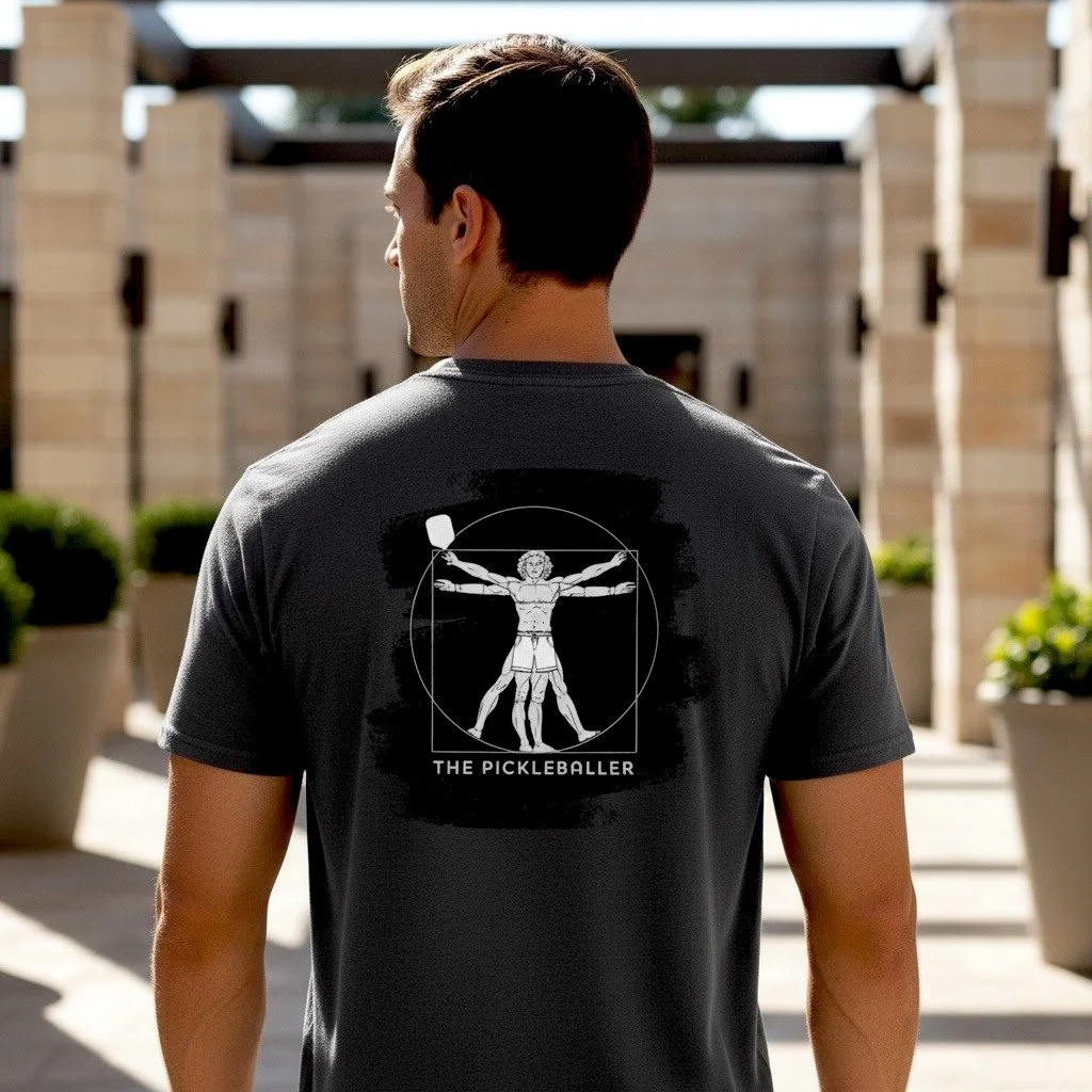 Men’s The Vitruvian Pickleballer Box Tee | Art of Pickleball Blackout Edition