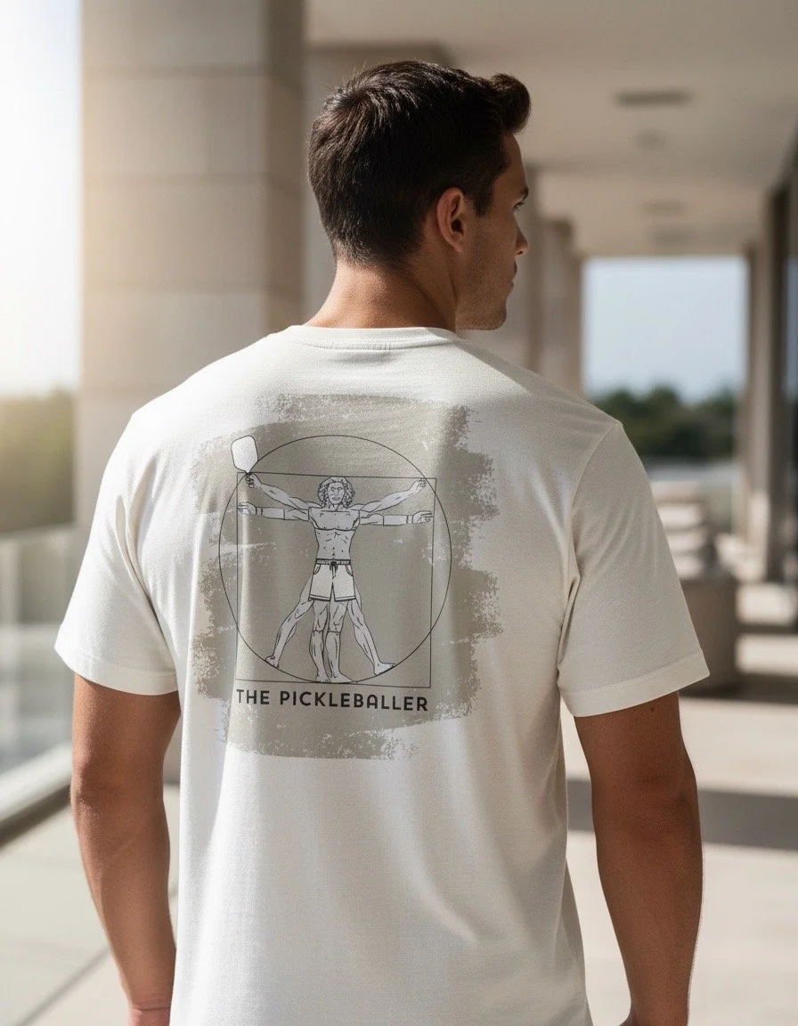 Men’s The Vitruvian Pickleballer Box Tee | Heavy-Weight 240 GSM Relaxed Fit