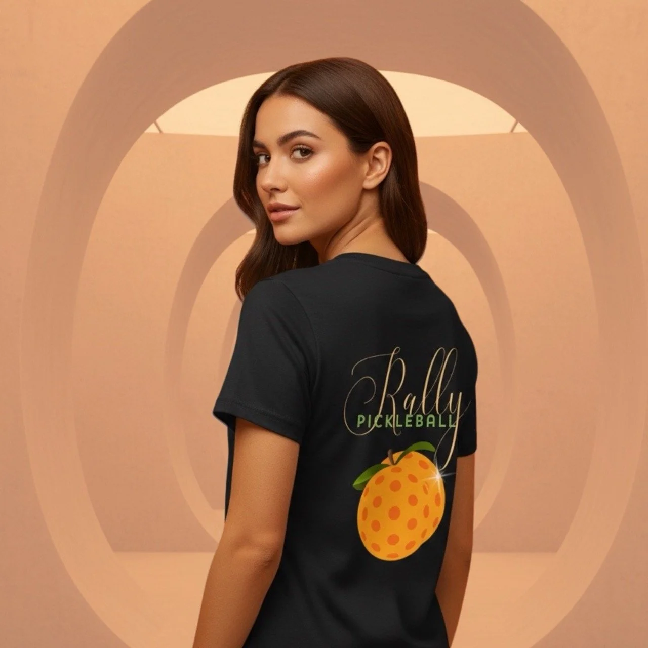Women’s Mid-Weight Rally Pickleball Graphic Tee | Peach Edition