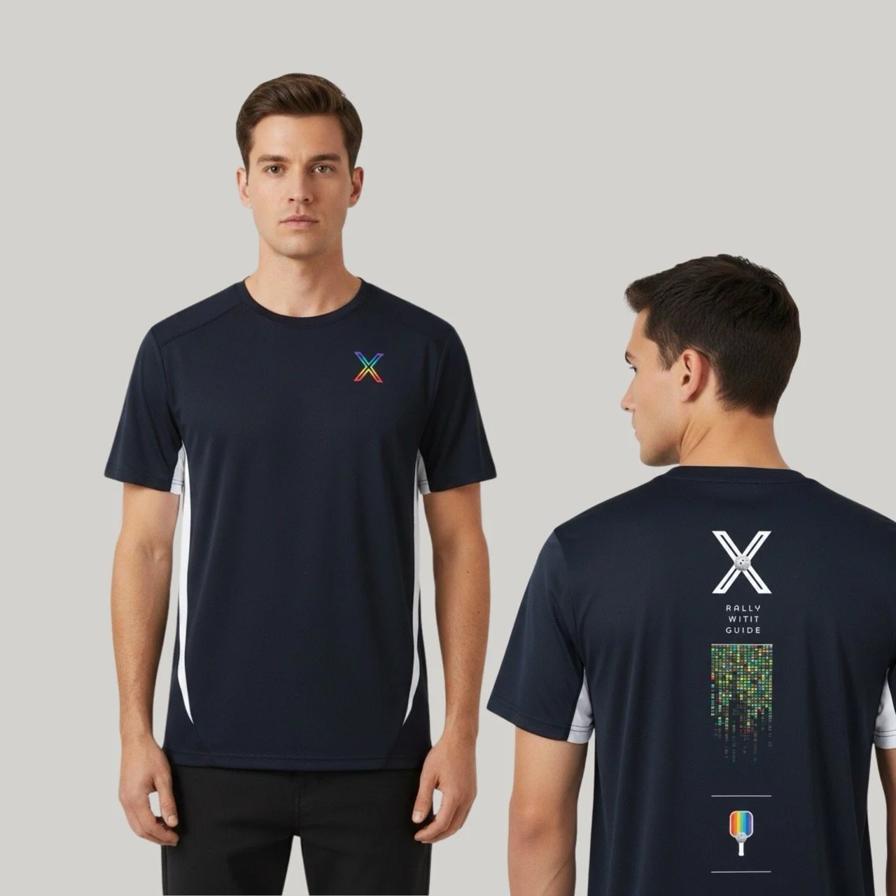 Men’s Rally with Pride Performance Tee | Digital Matrix Edition (Contrasting Obliques)