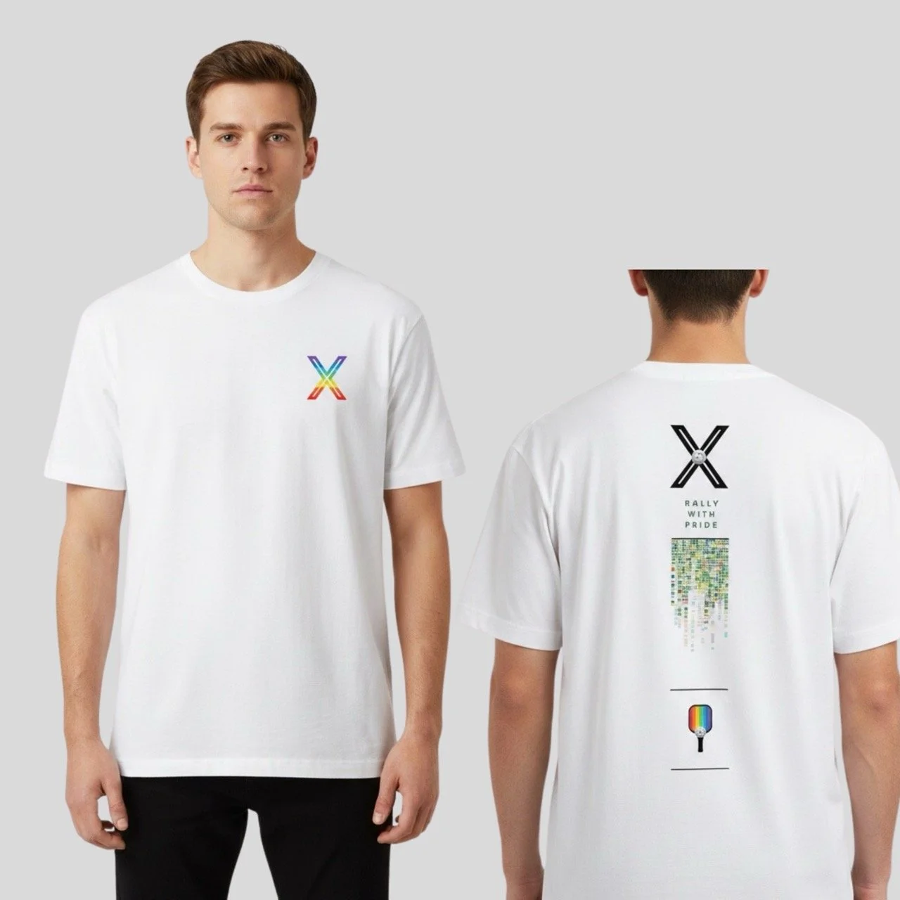 Men’s Rally with Pride Box Tee | Heavy-Weight Digital Matrix Pride Shirt