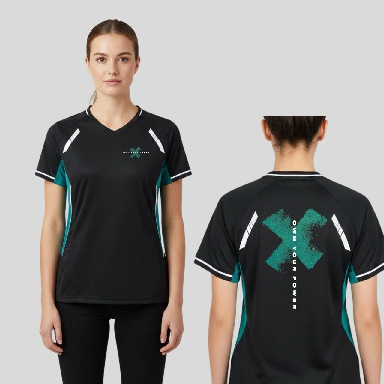 Women’s Own Your Power Performance V-Neck Tee | Classic Blue Edition