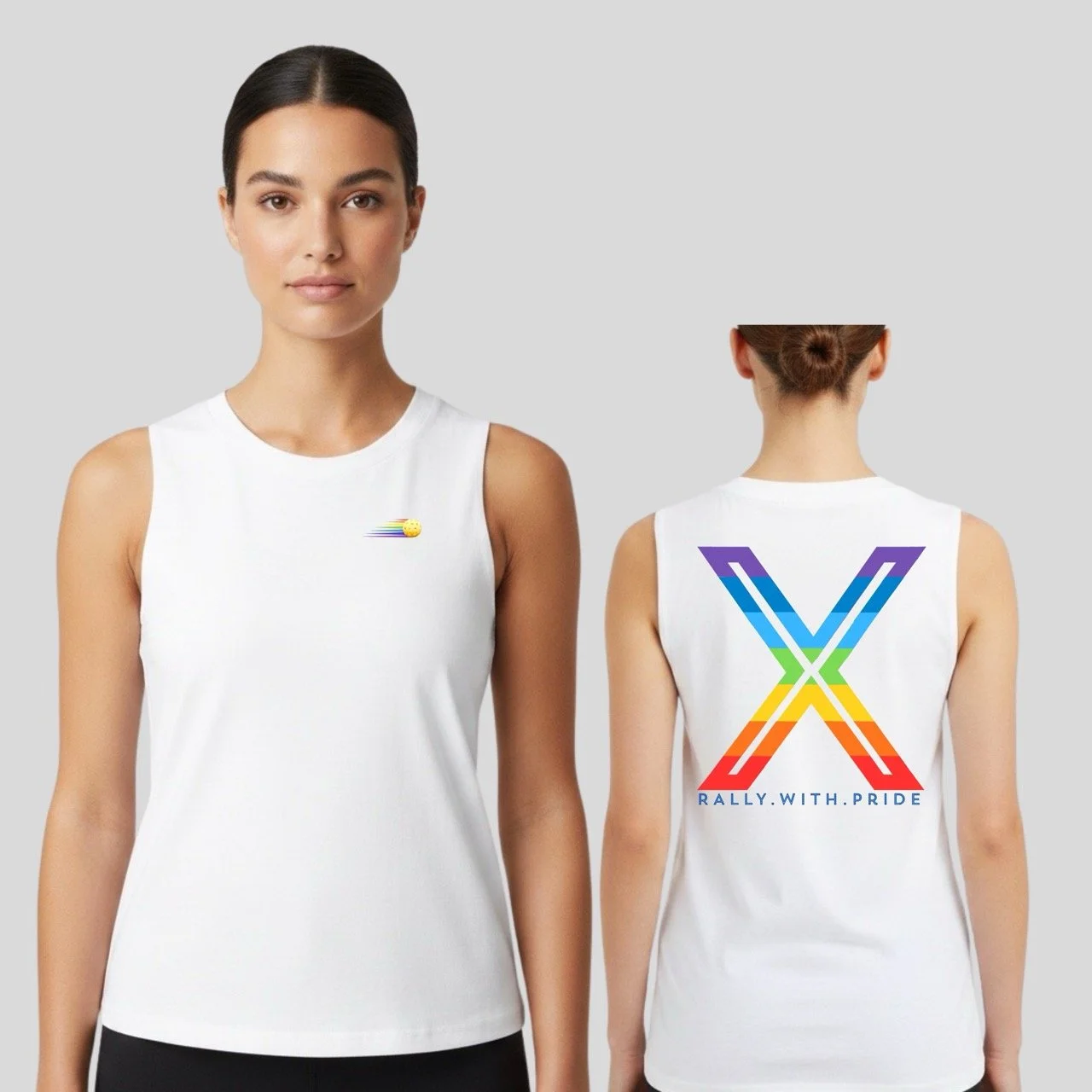 Women’s Relaxed Rally with Pride Cotton Tank | Rainbow X Boxy Tank