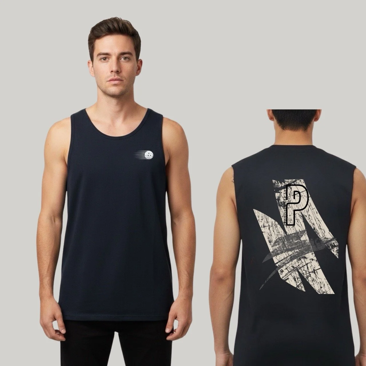 Men’s Pure Performance Cotton Tank | Heavy-Weight Abstract Court Muscle Tee