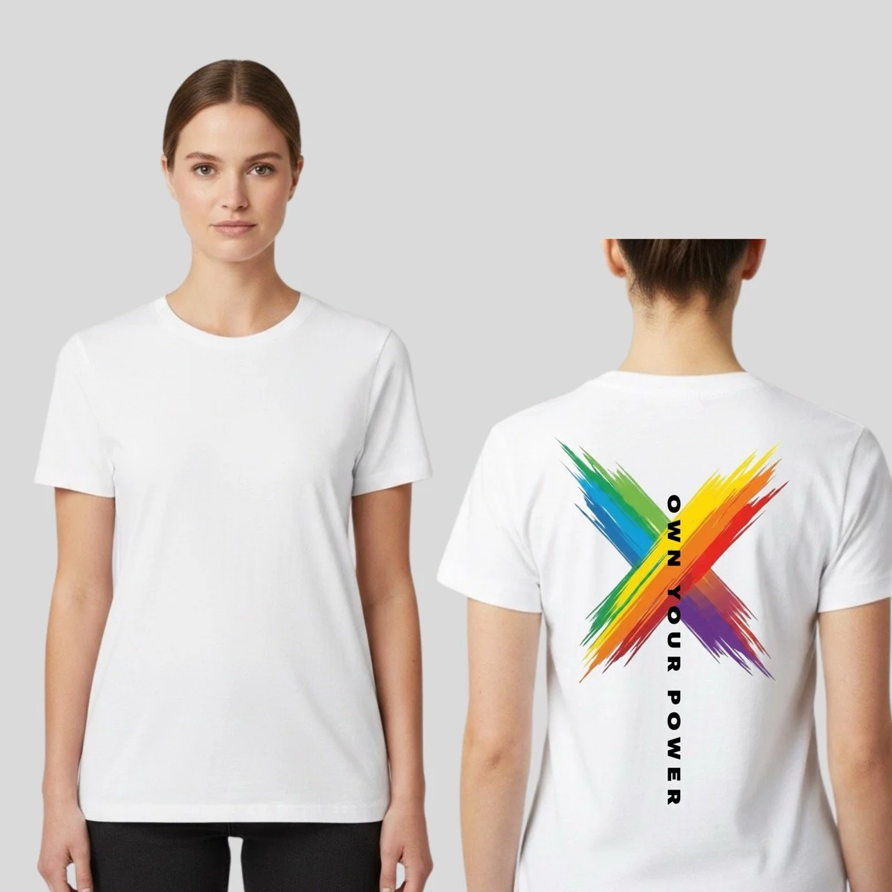 Women’s Own Your Power Pickleball Graphic Tee | Rainbow Pride Edition