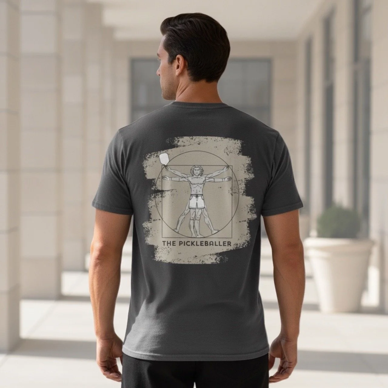 Men’s The Vitruvian Pickleballer Faded Tee  Art of Pickleball Series