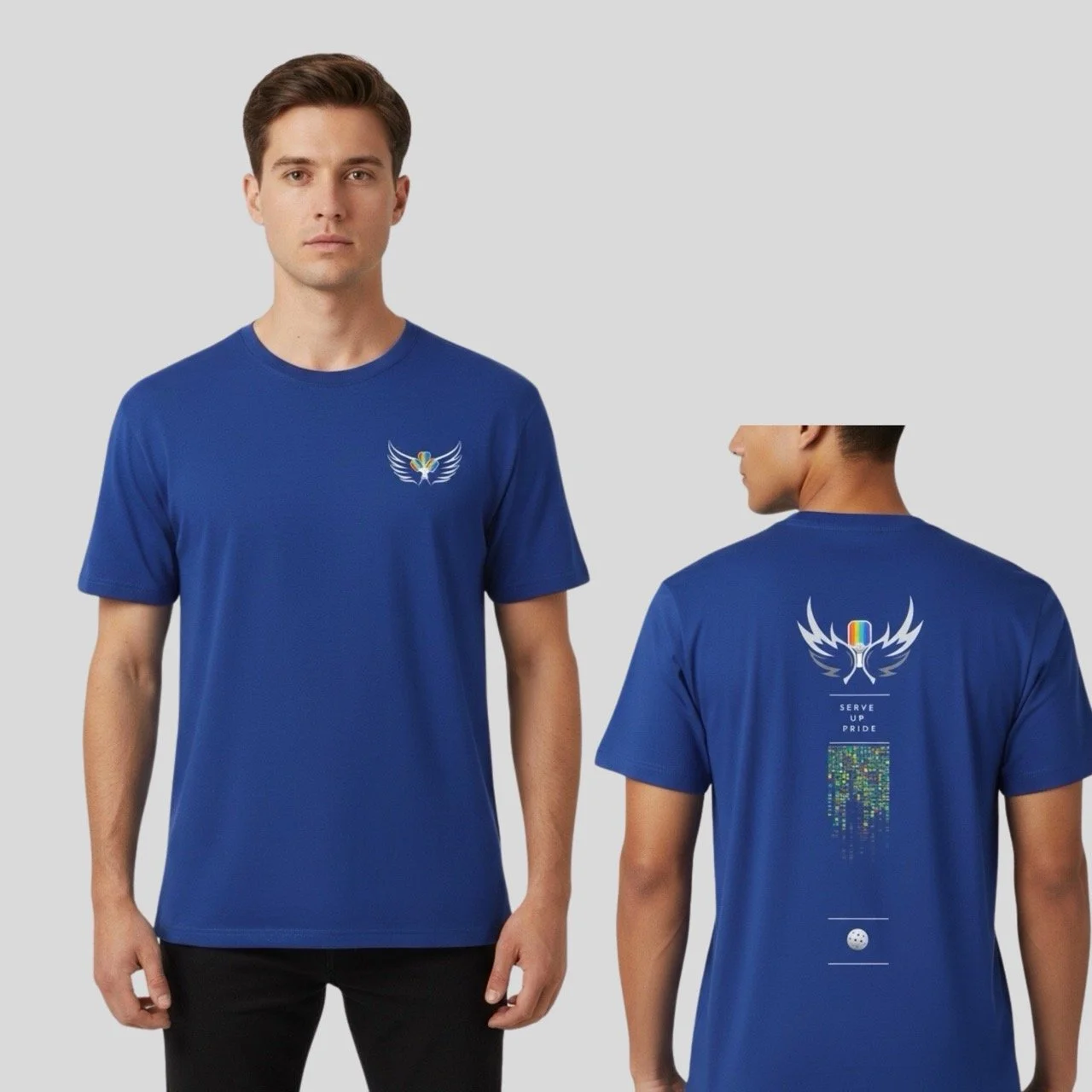 Men’s Serve Up Pride Performance Tee | Winged Matrix Pride Edition