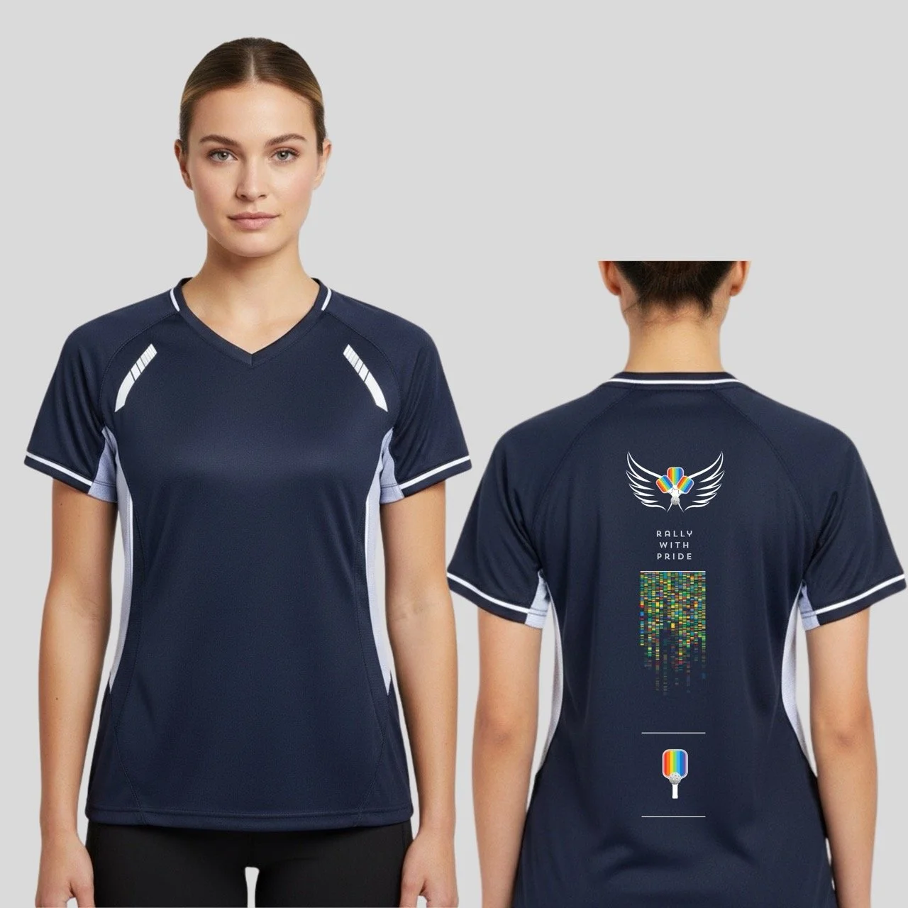 Women’s Rally with Pride Performance V-Neck Tee | Sweat-Wicking Mesh Panels