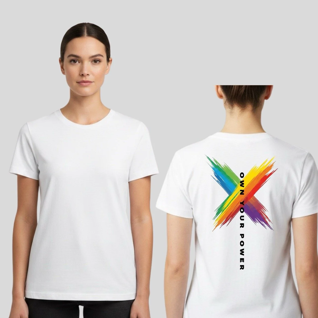 Women’s Mid-Weight Own Your Power Graphic Tee | Rainbow Pride Edition