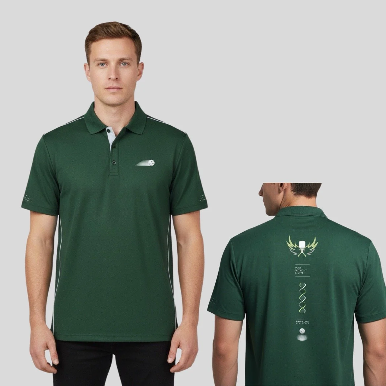 Men’s Pro-Flite Wings Balance Polo | Stretch Honeycomb Court Shirt