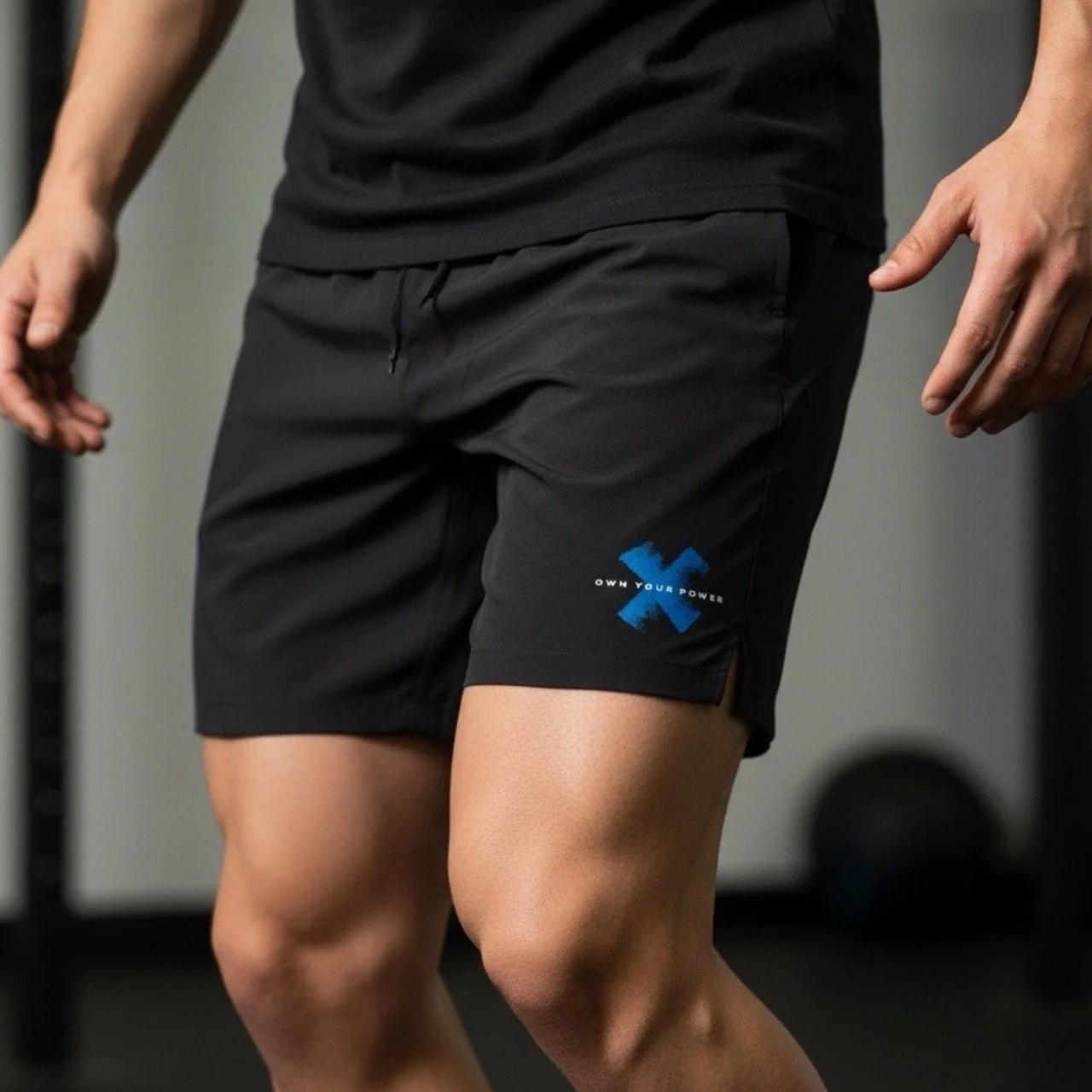 Men’s Own Your Power Athletic Shorts | 18" Textured Blue Crest Stretch Shorts