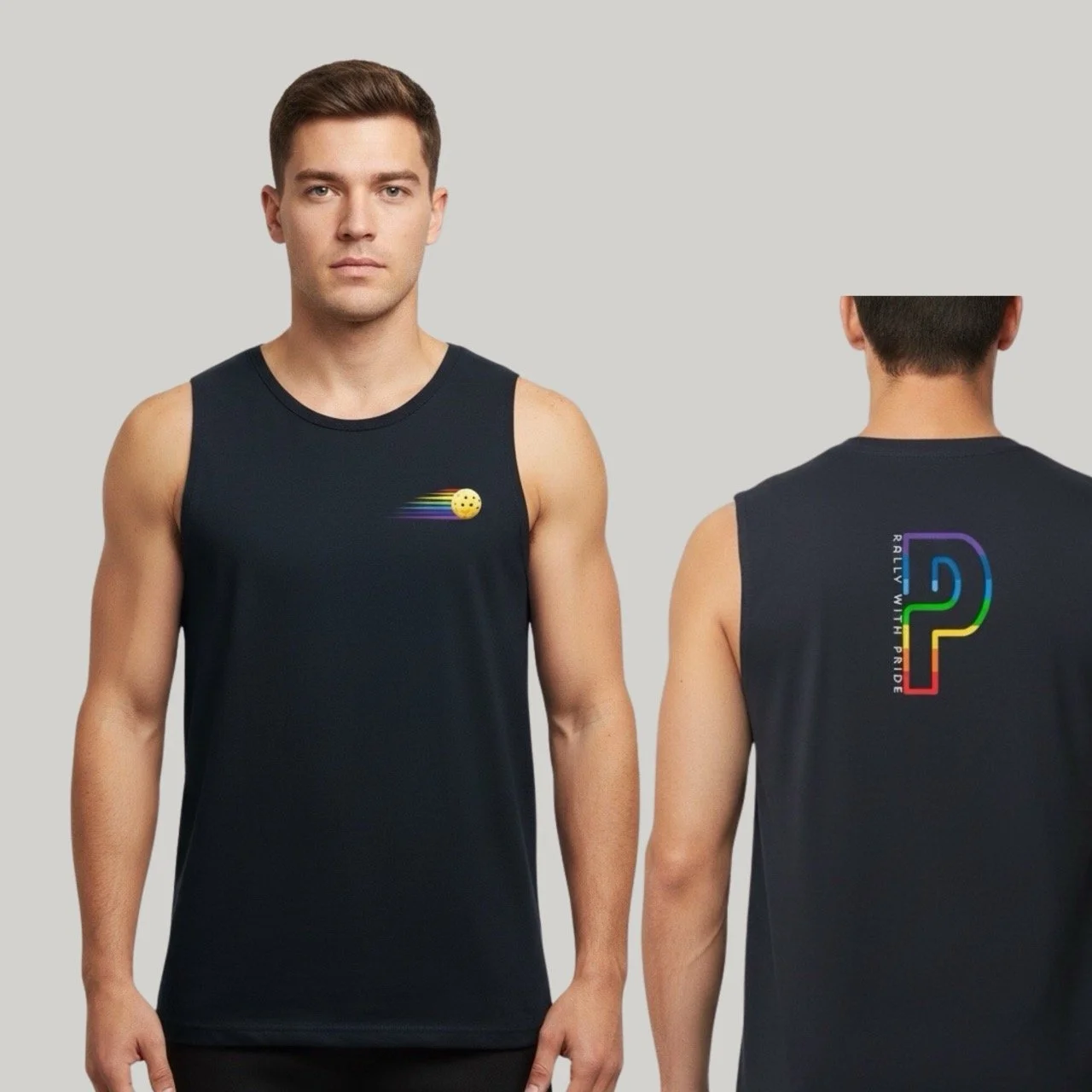 Rally with Pride Men's Pickleball Performance Tank Top