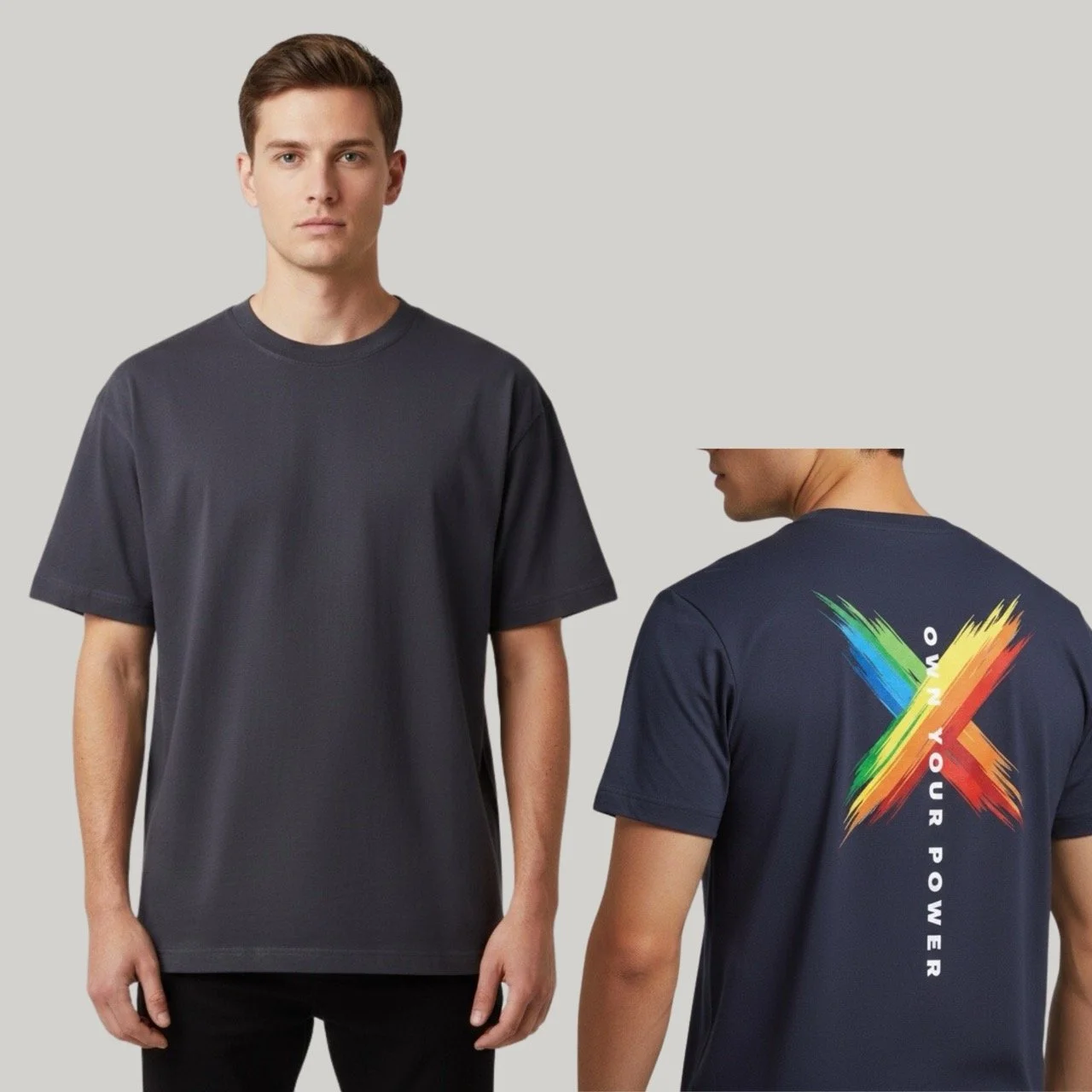 Men’s Own Your Power Box Tee | Pride Power Splash Heavy-Weight Tee