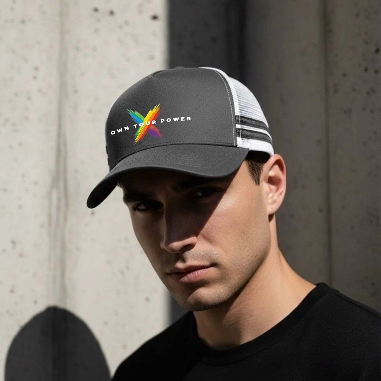 Own Your Power Mens Trucker Cap | Structured A-Frame Mesh Hat
