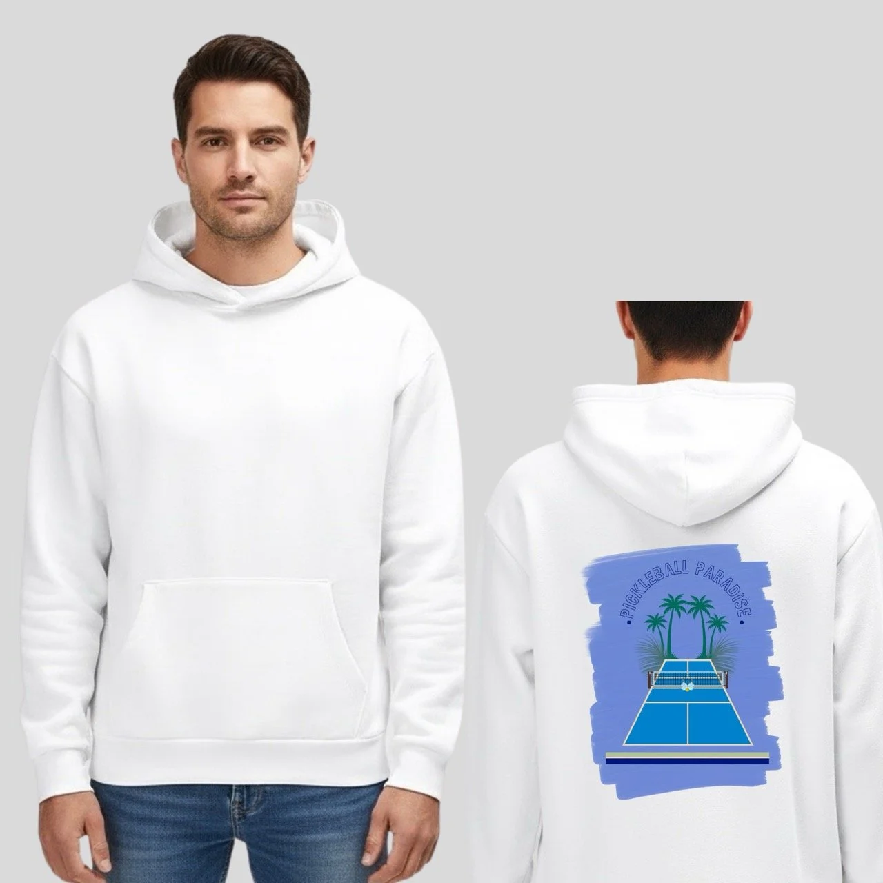 Men’s Pickleball Paradise ReFlex Fleece Hoodie | Electric Blue Court Edition