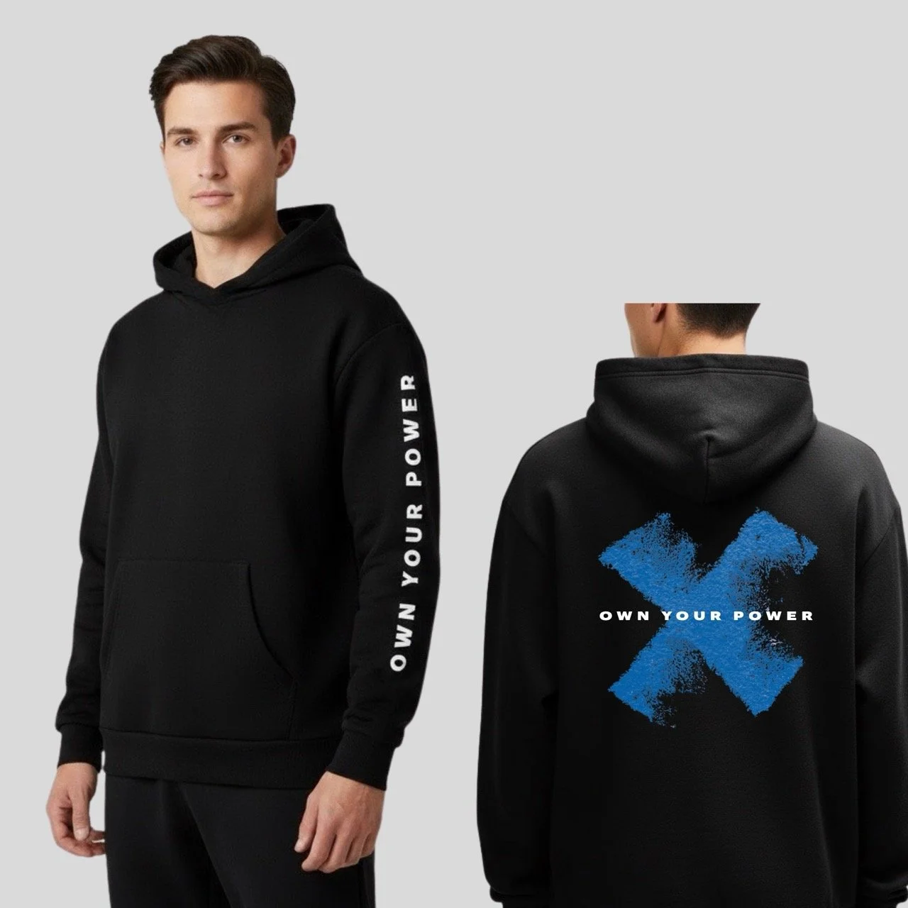 Men’s Own Your Power ReFlex Fleece Hoodie | Lightweight 258g/m² Cotton Pullover