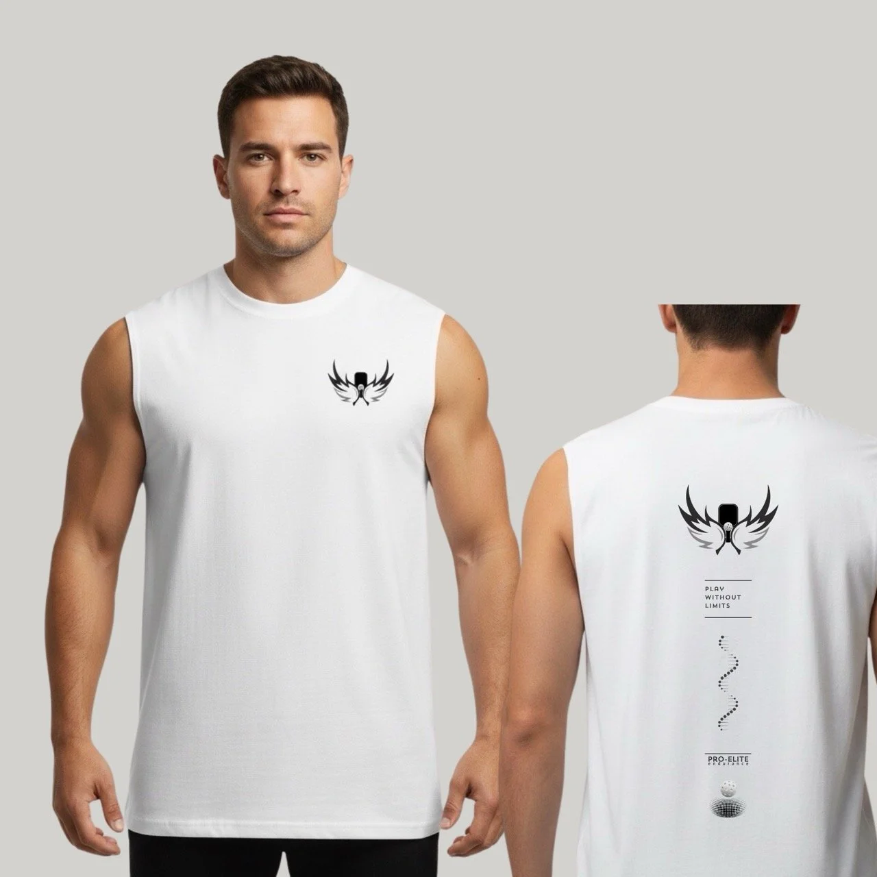 Men’s Pro-Flite Wings Cotton Tank | Heavy-Weight 220 GSM Relaxed Muscle Tee