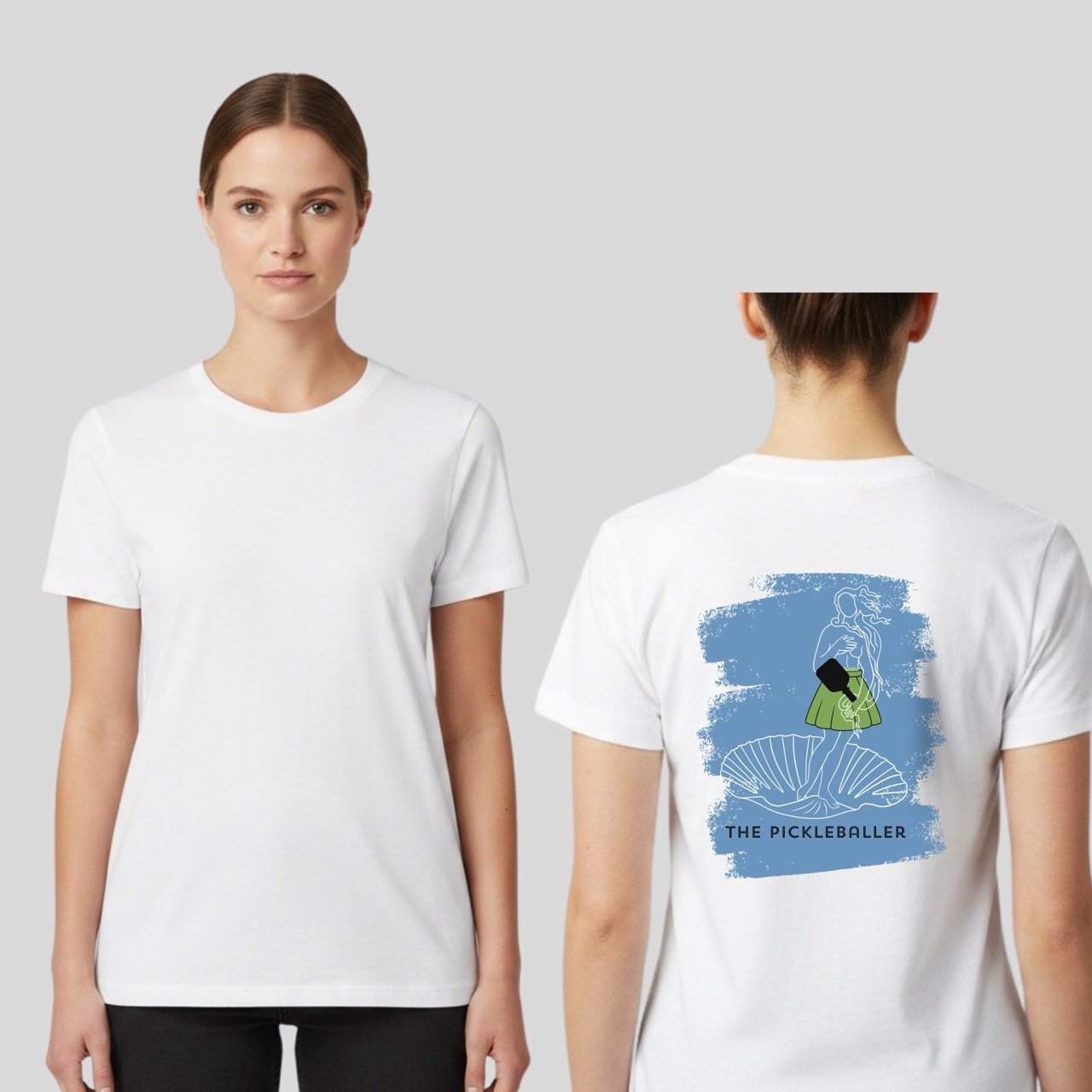 Women’s The Birth of Venus"Pickleball Graphic Tee | Blue Edition