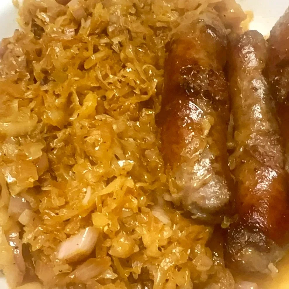 German-inspired comfort food with savory bratwurst and tangy sauerkraut.