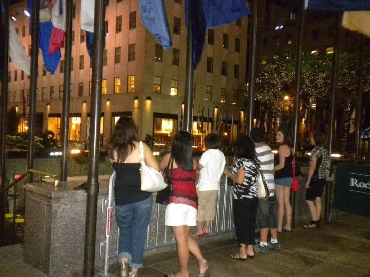 Showing our guests Rockefeller Plaza during a summer visit in 2010.