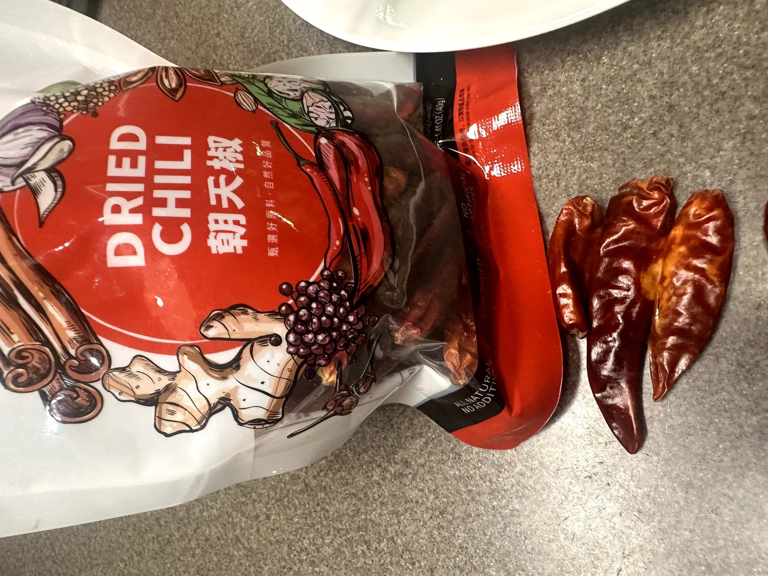 Dried red chilies used for homemade kangkung belachan
