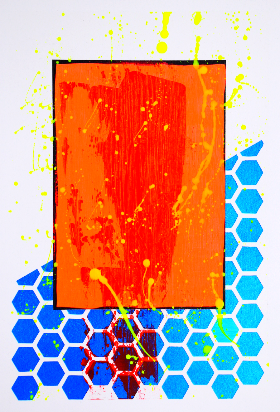 Untitled (2026) | acrylic, spray paint and stencil on paper