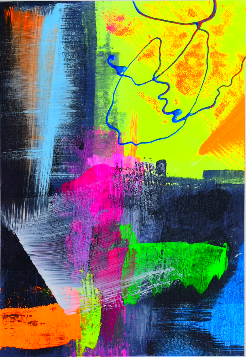 Untitled (2026) | acrylic and spray paint on paper