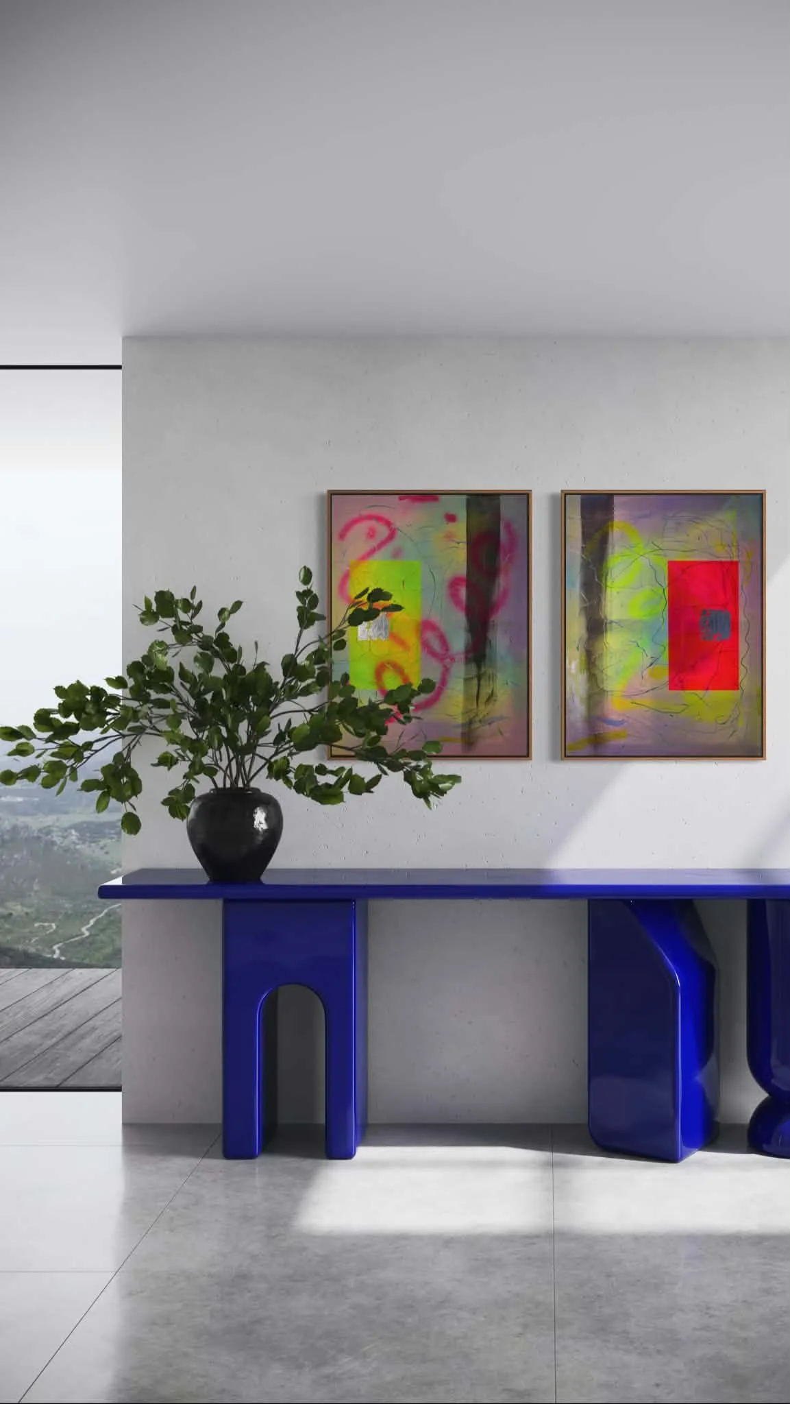 Echo Field (2026) | acylic paint, spray paint and silver sheet on canvas