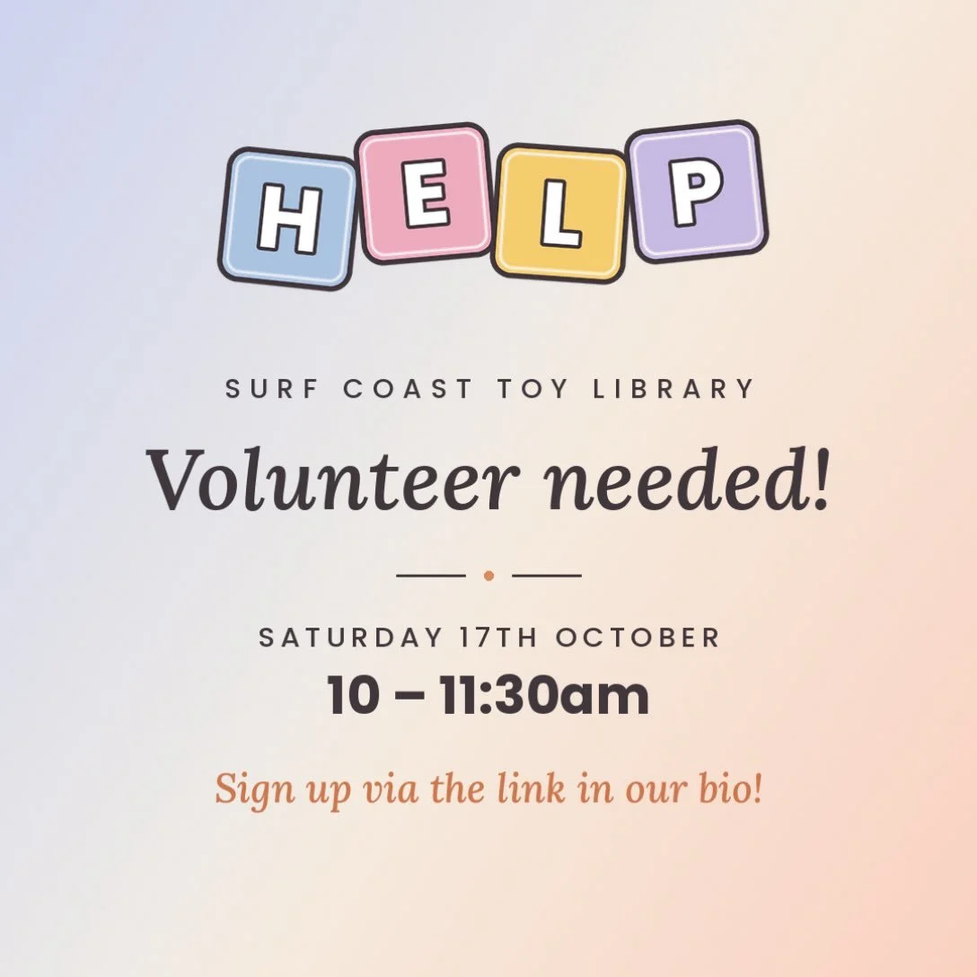 Help keep our Toy Library open this Saturday! Sign up for our 10-11:30am volunteer time slot via the link in bio and help us stay open this Saturday ☀️