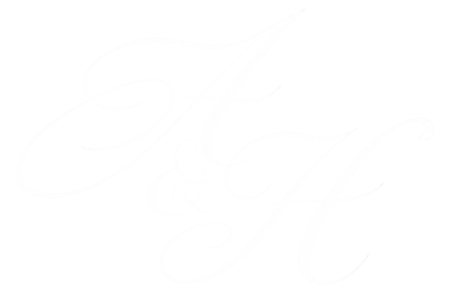 Decorative white cursive letter 'E' on a black background.