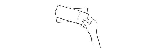 Hand holding a smartphone, taking a photo or video.