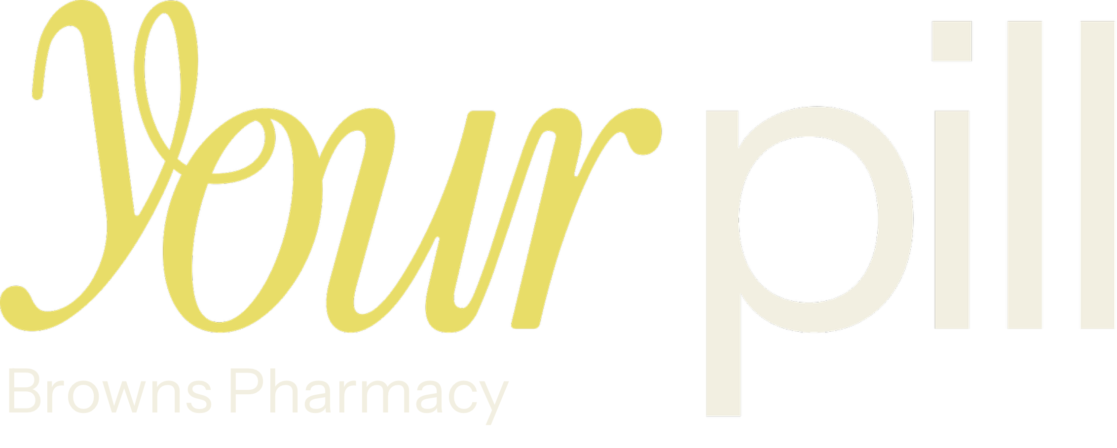 Logo for Brown's Pharmacy with stylized text 'Your local' in yellow and 'Browns Pharmacy' in white on a black background.