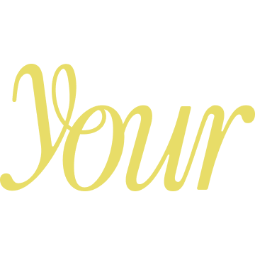 Close-up of the word 'Your' written in yellow cursive text on a black background.