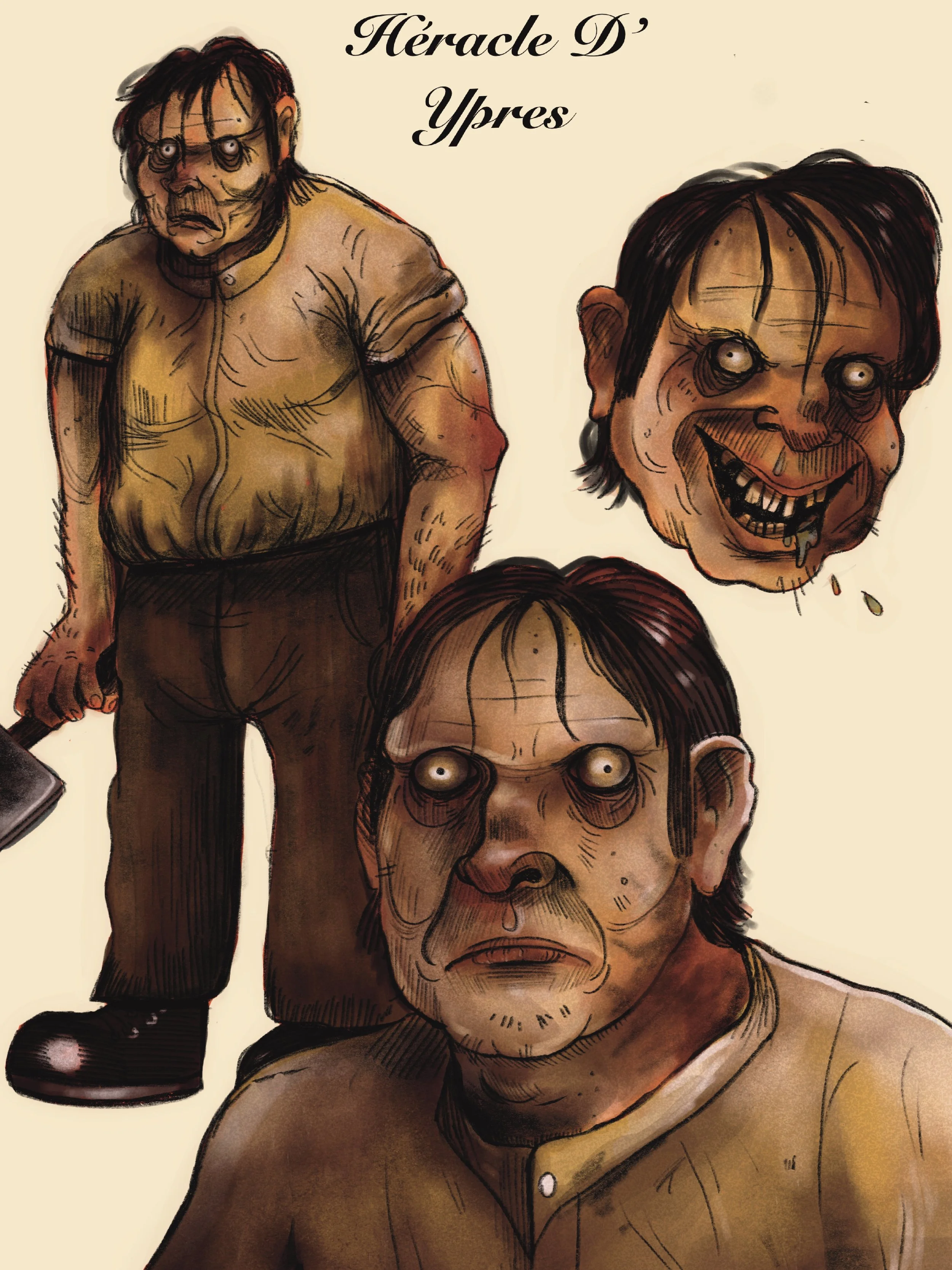 Heracle- character design commission for a horror graphic novel