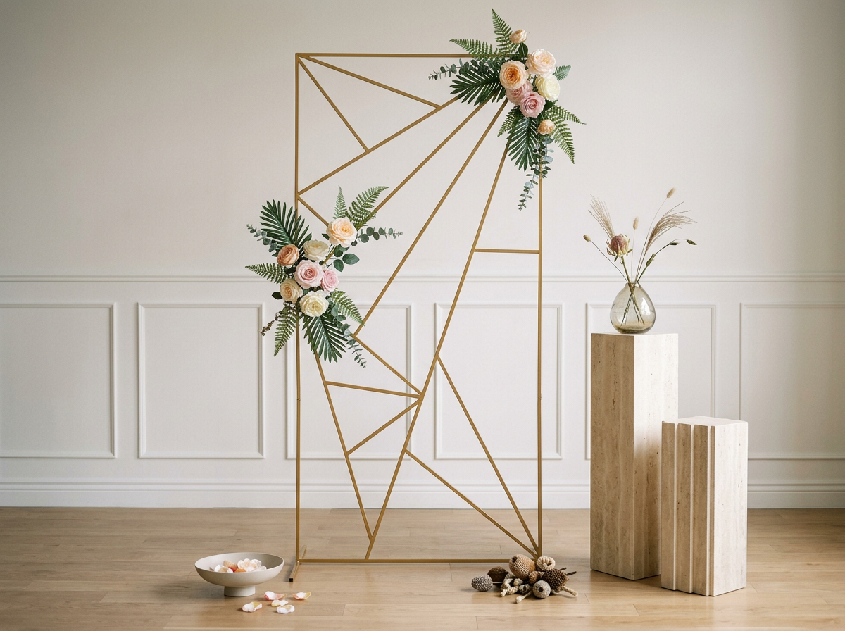 geometric gold frame