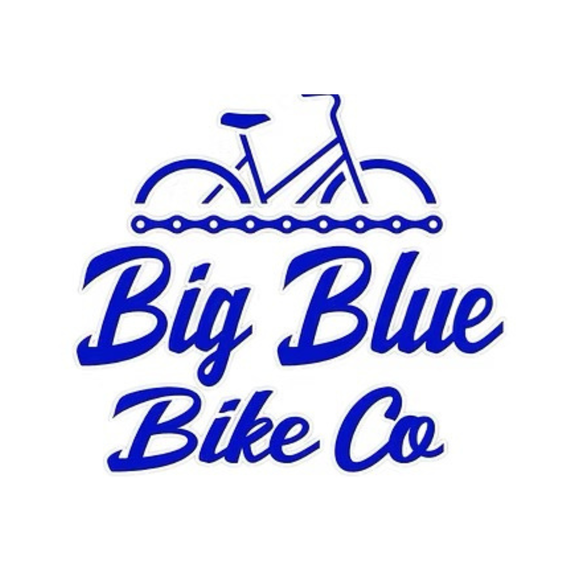 Blue line drawing of a bicycle with the phrase "Bicycle" written below in blue cursive.
