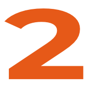 Bold orange number 2 on a black background