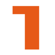 A large, orange number one.